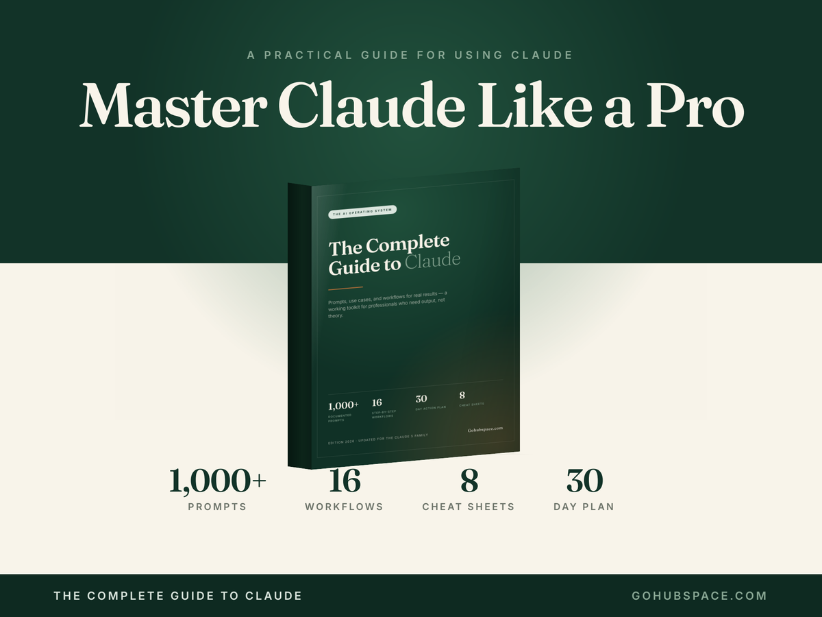 The Complete Guide to Claude | 1000+ ChatGPT Alternative Prompts, Workflows, Cheat Sheets | AI Productivity System | Instant Download PDF