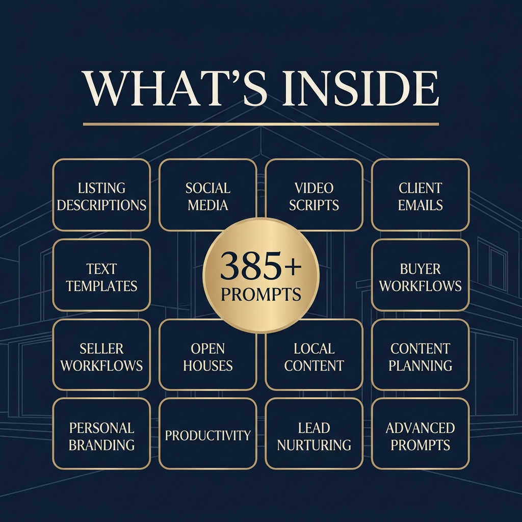 Real Estate AI Prompts | 385+ ChatGPT Prompts for Realtors | Listings, Marketing & Client Communication