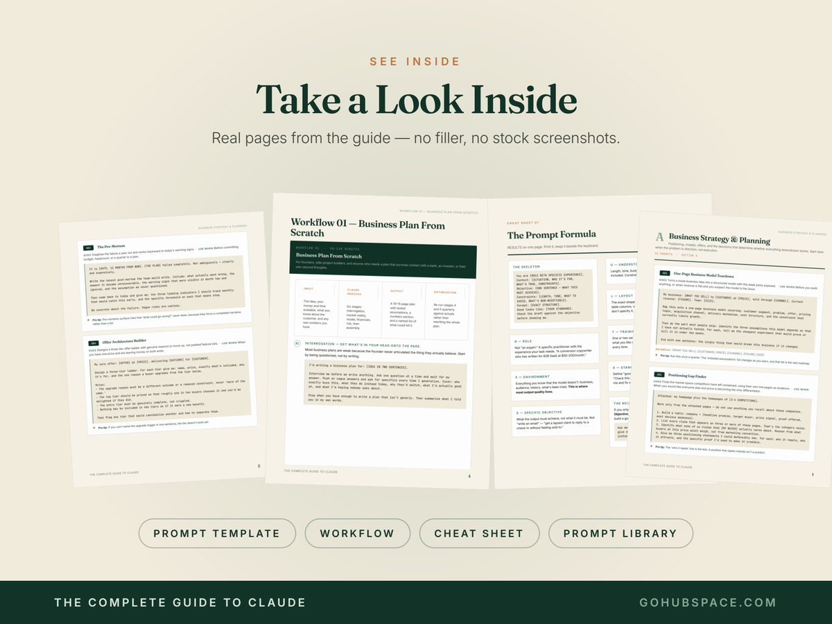 The Complete Guide to Claude | 1000+ ChatGPT Alternative Prompts, Workflows, Cheat Sheets | AI Productivity System | Instant Download PDF