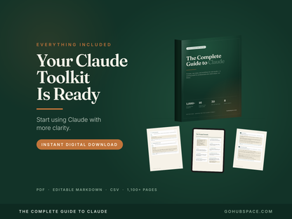 The Complete Guide to Claude | 1000+ ChatGPT Alternative Prompts, Workflows, Cheat Sheets | AI Productivity System | Instant Download PDF
