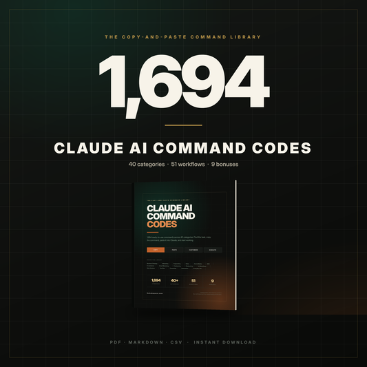 Claude AI Command Codes 1,500+ Copy & Paste AI Commands, Workflows & Prompt Library