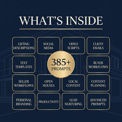 Real Estate AI Prompts | 385+ ChatGPT Prompts for Realtors | Listings, Marketing & Client Communication